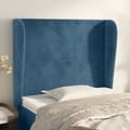vidaXL Sänggavel med kanter mörkblå 93x23x118/128 cm sammet Blå