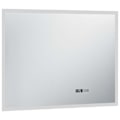 Miniatyrbild 3 av 7: vidaXL Badrumsspegel LED med touch-sensor och tidsdisplay 80x60 cm Silver