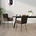 Miniatyrbild 9 av 9: vidaXL Matstolar 2 st taupe tyg Taupe