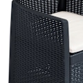 Miniatyrbild 6 av 7: vidaXL Trädgårdsstol med dyna 2 st plast konstrotting antracit Antracit