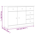 Miniatyrbild 8 av 9: vidaXL Skänk ALTA vit 112x35x73 cm massiv furu Vit