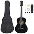 Miniatyrbild 1 av 10: vidaXL Gitarr för nybörjare 8 delar klassisk svart 3/4 36" Svart