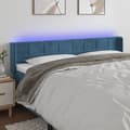 vidaXL Sänggavel LED mörkblå 183x16x78/88 cm sammet Blå