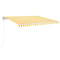 Miniatyrbild 2 av 9: vidaXL Automatisk markis med vindsensor & LED 400x350 cm gul/vit Gul