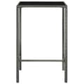 vidaXL Barbord för trädgård grå 70x70x110 cm konstrotting och glas grå