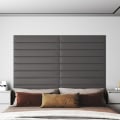 Miniatyrbild 8 av 8: vidaXL Väggpaneler 12 st grå 90x15 cm konstläder 1,62 m² Grå