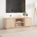 Miniatyrbild 1 av 10: vidaXL Tv-bänk 110x35x40,5 cm massiv furu Brun