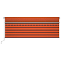 Miniatyrbild 3 av 9: vidaXL Automatisk markis m. vindsensor rullgardin LED 4x3m orange/brun Orange