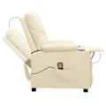 Miniatyrbild 6 av 10: vidaXL Massagefåtölj med uppresningshjälp gräddvit konstläder Creme