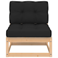 Miniatyrbild 5 av 10: vidaXL Loungegrupp med dynor 3 delar massiv furu Antracit