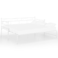 Miniatyrbild 3 av 10: vidaXL Utdragbar sängram bäddsoffa vit metall 90x200 cm Vit