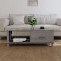 Miniatyrbild 3 av 9: vidaXL Soffbord HAMAR ljusgrå 100x55x35 cm massiv furu grå