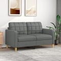 Miniatyrbild 1 av 9: vidaXL Soffa 2-sits mörkgrå 140 cm tyg Grå