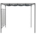 Miniatyrbild 3 av 7: vidaXL Paviljong med infällbart tak 4x3x2,3 m gräddvit 180 g/m² Antracit