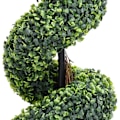 Miniatyrbild 3 av 5: vidaXL Konstväxt buxbomar spiral med kruka 117 cm grön Grön
