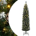 vidaXL Plastgran smal 300 LEDs 210 cm Grön