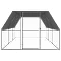 vidaXL Hönsbur för utomhusbruk 3x6x2 m galvaniserat stål Silver