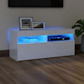 Miniatyrbild 1 av 10: vidaXL TV-bänk med LED-belysning vit högglans 90x35x40 cm Vit