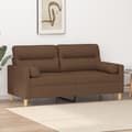 vidaXL 2-sits soffa med prydnadskuddar brun 140 cm tyg Brun
