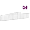 vidaXL Gabioner bågformade 6 st 400x30x60/80 cm galvaniserat järn Silver