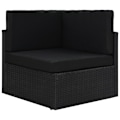 Miniatyrbild 8 av 10: vidaXL Modulsoffa 2-sits konstrotting svart Svart