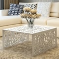 Miniatyrbild 1 av 5: vidaXL Soffbord av aluminium Geometrisk Openwork Design Silver