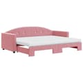 vidaXL Dagbädd utdragbar med madrasser rosa 80x200 cm sammet Rosa