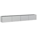 vidaXL Odlingslåda upphöjd galvaniserat stål 320x40x45 cm silver Silver