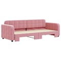 Miniatyrbild 2 av 9: vidaXL Dagbädd utdragbar rosa 80x200 cm sammet Rosa