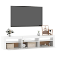 Miniatyrbild 6 av 10: vidaXL Tv-bänk med LED-belysning vit 180x35x40 cm Vit