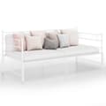 vidaXL Utdragbar sängram bäddsoffa vit metall 90x200 cm Vit
