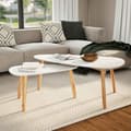 vidaXL Soffbord 2 st massiv furu vit Vit