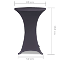 Miniatyrbild 5 av 5: vidaXL Elastiskt bordsöverdrag 2 st 80 cm antracit Antracit