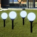 vidaXL Utelampa LED solpanel 15 cm 4 st med markspikar Vit