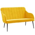 vidaXL Bänk gul 110x76x80 cm sammet Gul