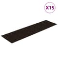 vidaXL Trappmattor självhäftande 15 st 76x20 cm mörkbruna rektangulära Brun