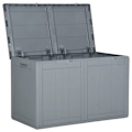 Miniatyrbild 4 av 7: vidaXL Dynbox 180 liter grå PP-träliknande grå