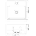 Miniatyrbild 5 av 5: vidaXL Handfat med kranhål keramik svart 60,5x42,5x14,5 cm Svart