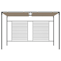 Miniatyrbild 2 av 7: vidaXL Paviljong med infällbart tak 3x4x2,3 m taupe 180 g/m² Taupe