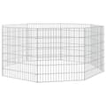 vidaXL Husdjursbur 8-panel 54x60 cm galvaniserat järn Silver