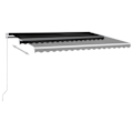 Miniatyrbild 4 av 10: vidaXL Automatisk markis med vindsensor & LED 4x3 m antracit Antracit
