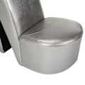 Miniatyrbild 5 av 6: vidaXL Stol klacksko silver konstläder Silver