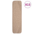 Miniatyrbild 1 av 6: vidaXL Trappstegsmattor 15 st 75x20 cm beige rektangulär Beige
