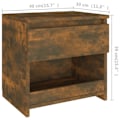 Miniatyrbild 8 av 8: vidaXL Sängbord 2 st rökfärgad ek 40x30x39 cm konstruerat trä Brun