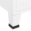 Miniatyrbild 8 av 10: vidaXL Skänk industriell vit 105x35x62 cm metall och glas Vit