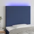 vidaXL Sänggavel LED blå 80x5x118/128 cm tyg Blå