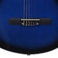 Miniatyrbild 6 av 10: vidaXL Gitarr för nybörjare med fodral klassisk blå 4/4 39"