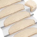 vidaXL 15 st Trappstegsmattor gräddvit 65x25 cm Creme