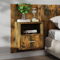 Miniatyrbild 3 av 10: vidaXL Väggmonterade sängbord 2 st rökfärgad ek Brun