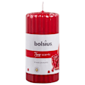 Miniatyrbild 1 av 2: Bolsius Ribbat blockljus med doft 6 st 120x58 mm granatäpple Röd